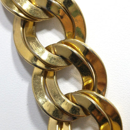 Monet Wide Link Necklace Bracelet Set, Double Links, 1980s Vintage Jewelry