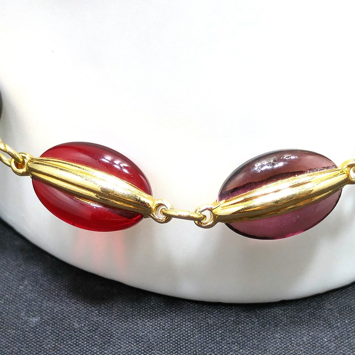 Swarovski Bracelet Multicolored Crystals, Gold Plated, Swan Logo