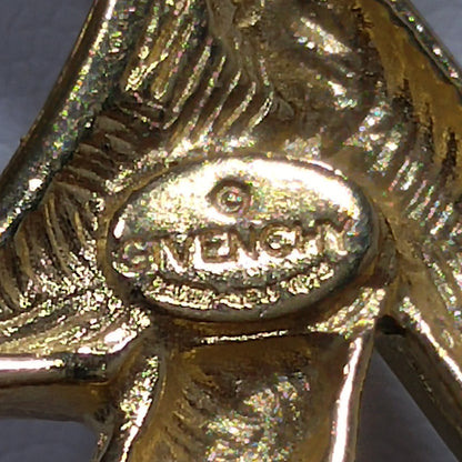 Givenchy Bow Pendant Necklace, Gold Plated, 1980s Vintage Jewelry