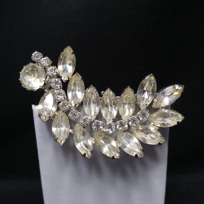 Weiss Clear Floral Spray Brooch, Wedding Jewelry, 1960s Vintage Jewelry