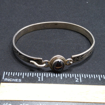 Silver Tourmaline Bracelet, Stamped 925, 1970s Vintage Bracelet