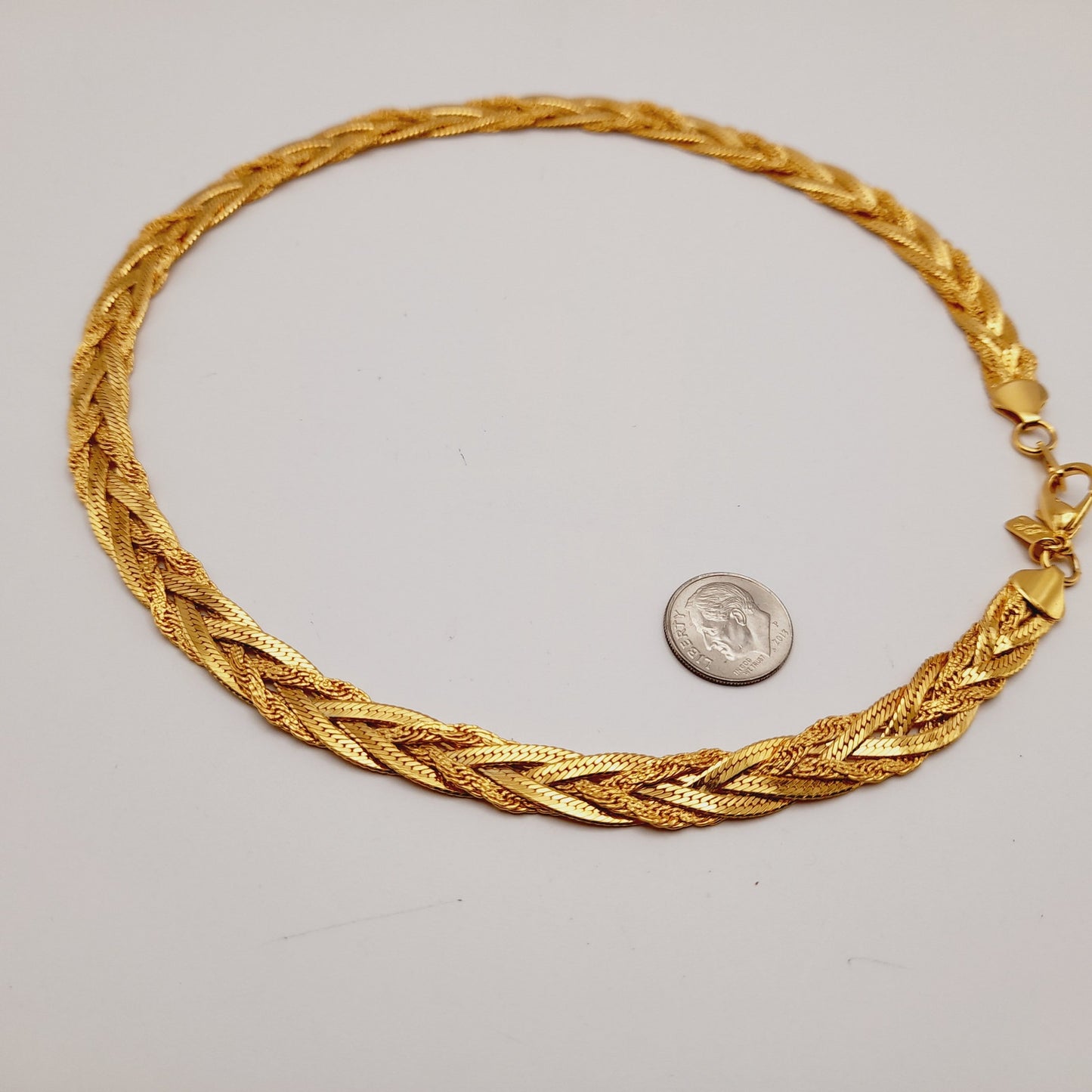 Vintage Lady Remington (LR) Four Strands Braided Chain 18 Inch Necklace