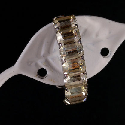 Jomaz Clear Rhinestone Wedding Clip On Earrings, 1950s Vintage Jewelry