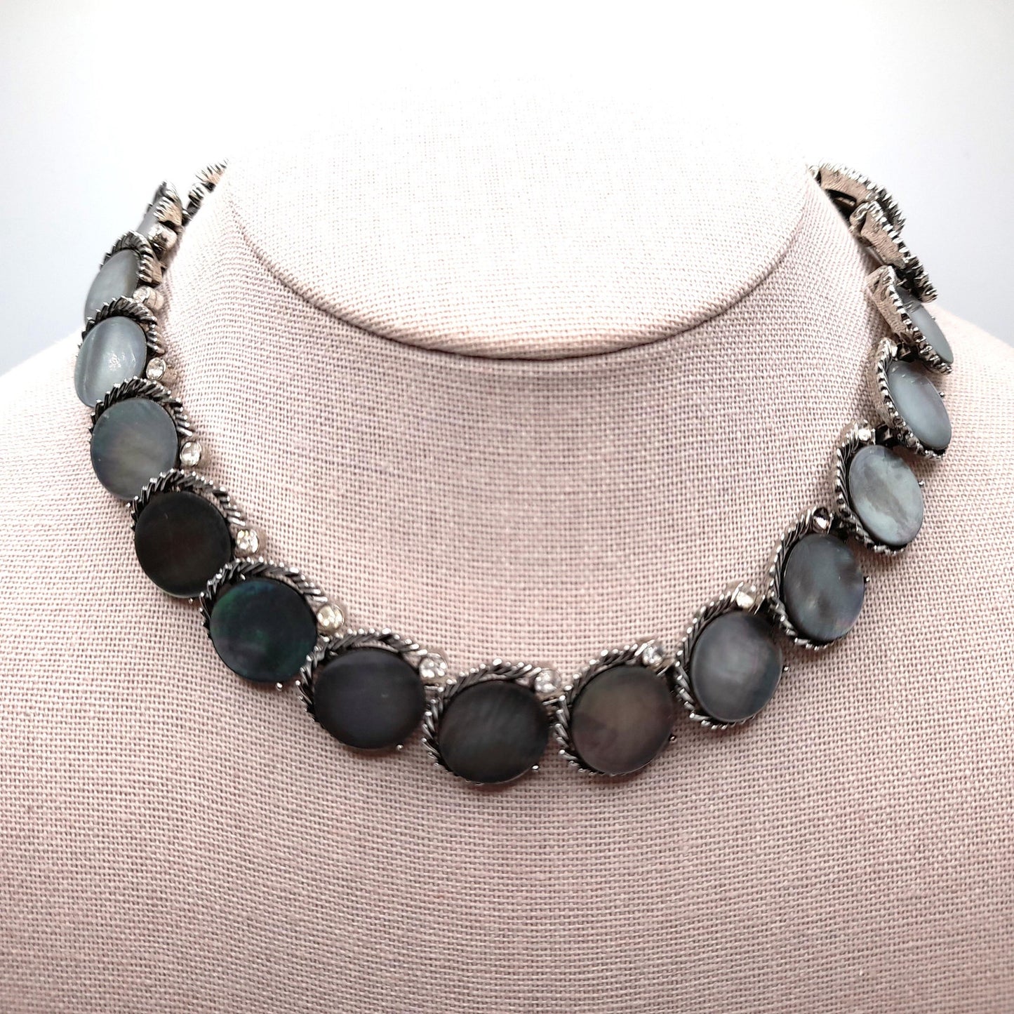 Vintage Lisner Mother of Pearl Necklace Bracelet Set, 1960s