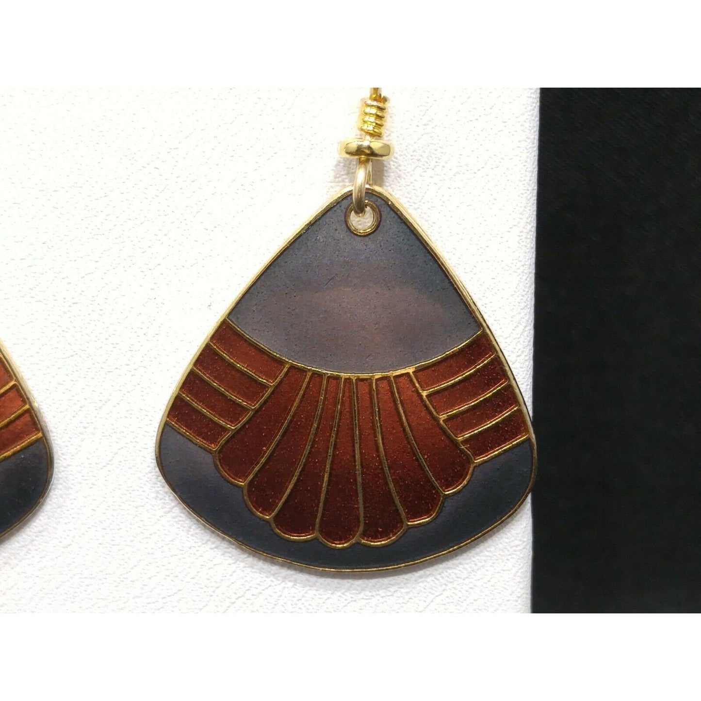 Laurel Burch Waterfall Design Earrings, Gold Plated, 1980s Vintage Jewelry