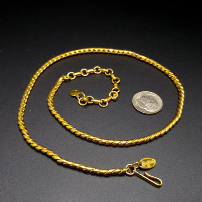 Vintage Vendome Gold Plated Necklace, Adjustable to 18"