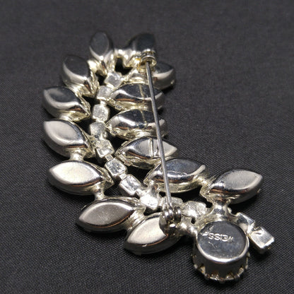 Weiss Clear Floral Spray Brooch, Wedding Jewelry, 1960s Vintage Jewelry
