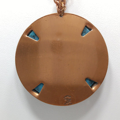 Copper by Bell Thunderbird Necklace, Faux Turquoise, 1970s Vintage Jewelry