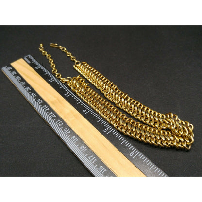 Vendome Interlocking Chain Choker Necklace, Gold Plated, 15 Inches, 1950s Vintage Jewelry
