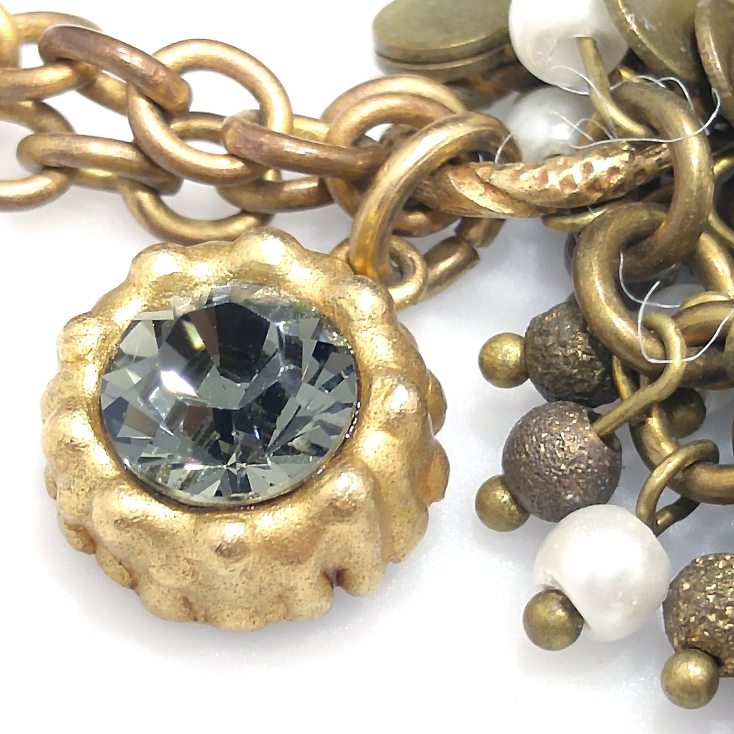 Catherine Popesco France Multi-Strand Necklace Faux Pearls & Crystal 1990s