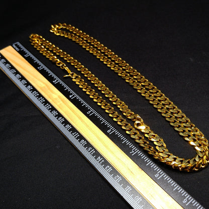 Monet Cuban or Curb Chain 36" Necklace, Gold Plated, 1980s Vintage Jewelry