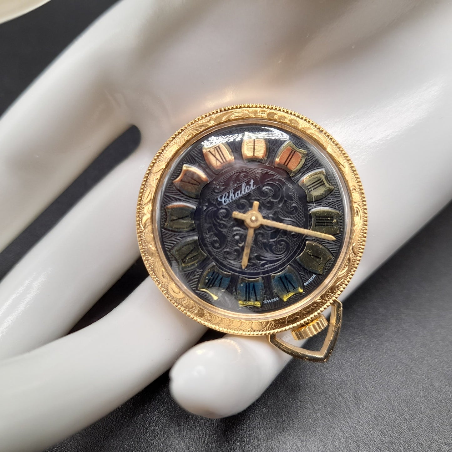 Vintage Chalet Watch Pendant, Runs, Wind-up, Swiss Made, Working