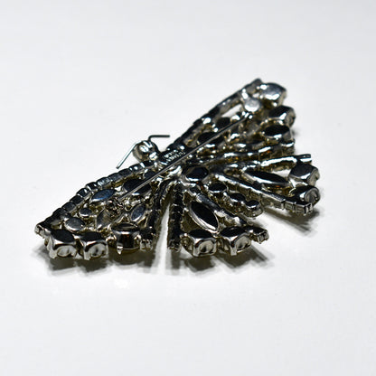 Tammey Jewels Clear Rhinestone Butterfly Brooch, 1960s Vintage Jewelry