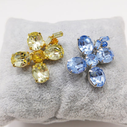 Vintage Weiss Two Set Crystal Brooches, 1947 Signed Weissco 1940 Vintage Jewelry