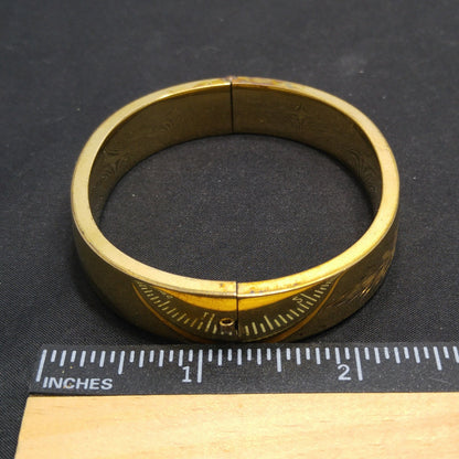 Carl-Art 12K Gold Filled Hinged Bracelet, Art Deco, 1930s Vintage Jewelry