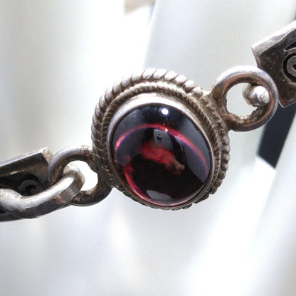 Silver Tourmaline Bracelet, Stamped 925, 1970s Vintage Bracelet