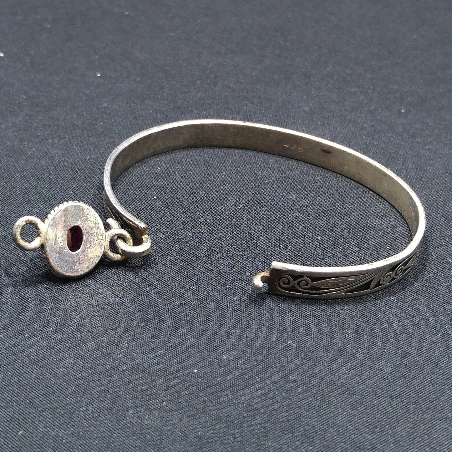 Silver Tourmaline Bracelet, Stamped 925, 1970s Vintage Bracelet