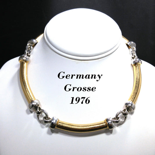 Groose Germany Choker Necklace, Stamped 1976 Groose Germany, 1970s Vintage Jewelry