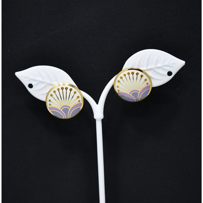 Laurel Burch "Kirin" Cloisonne Earrings, Gold Plated, 1980s Vintage Jewelry