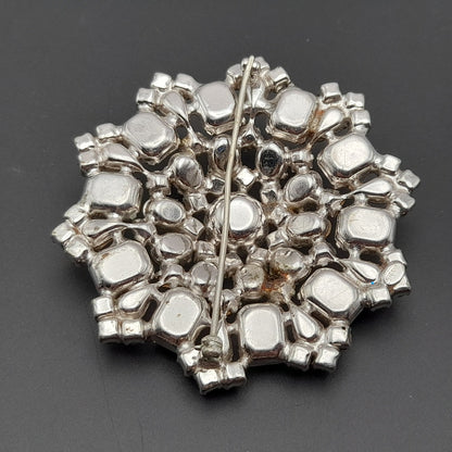 Vintage Wiesner Clear Rhinestone Wedding Brooch - Rhodium Plated, 1960s, 2 1/2 Inches