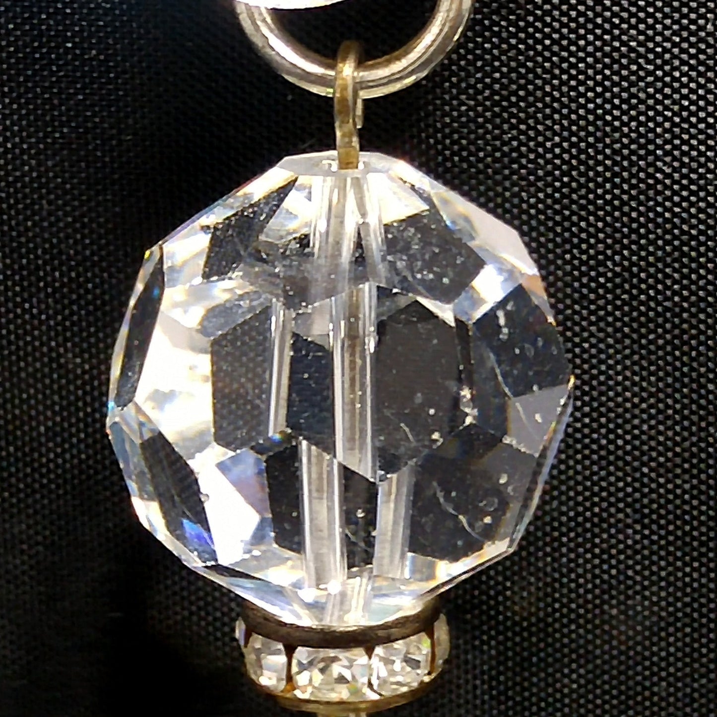 Vintage Diane Lauren Long Crystal Drop Earrings 1980s Clip On Runway Signed