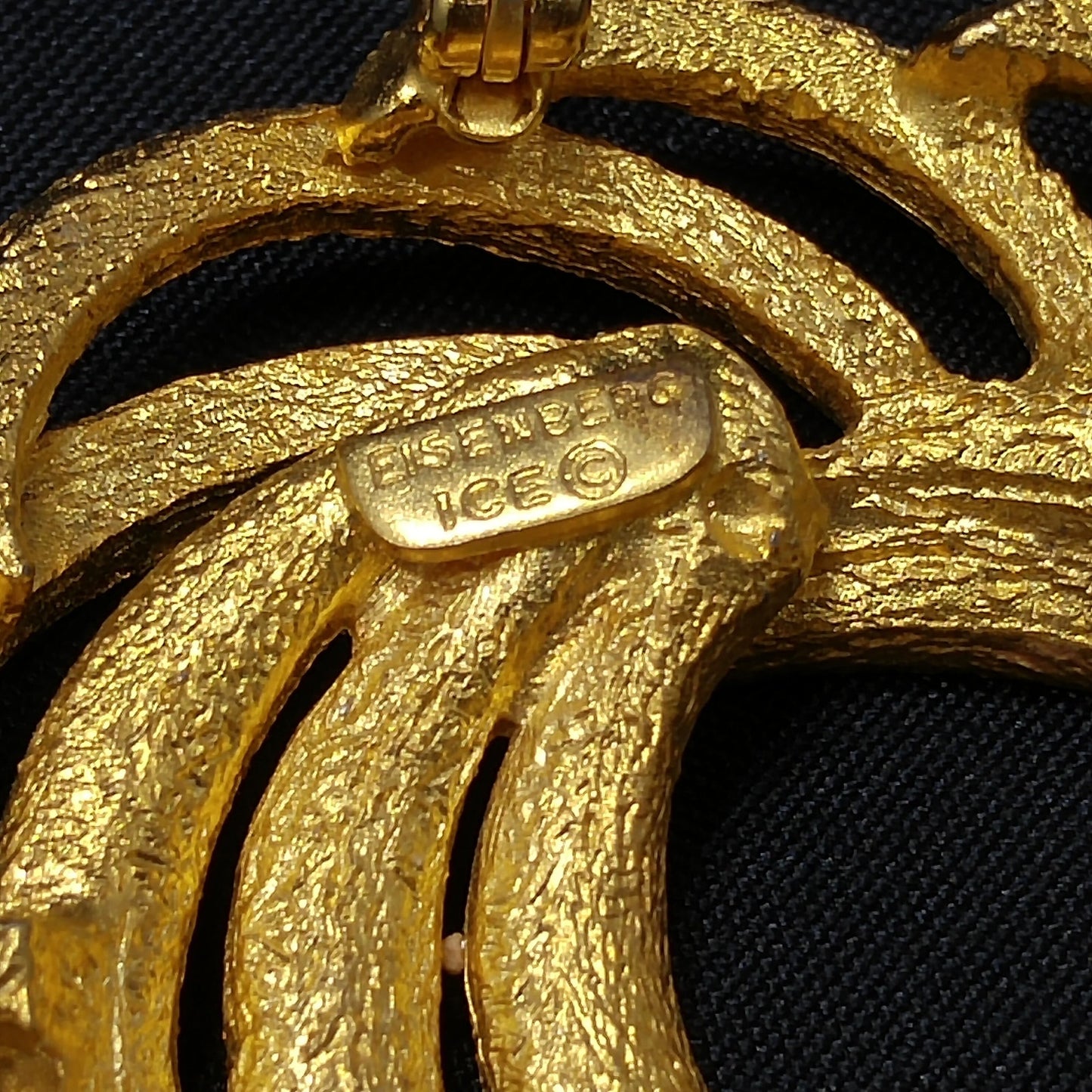 Eisenberg Ice Gold Plated Rhinestone Brooch, 1970s Vintage Jewelry