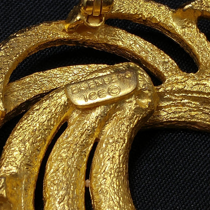 Eisenberg Ice Gold Plated Rhinestone Brooch, 1970s Vintage Jewelry