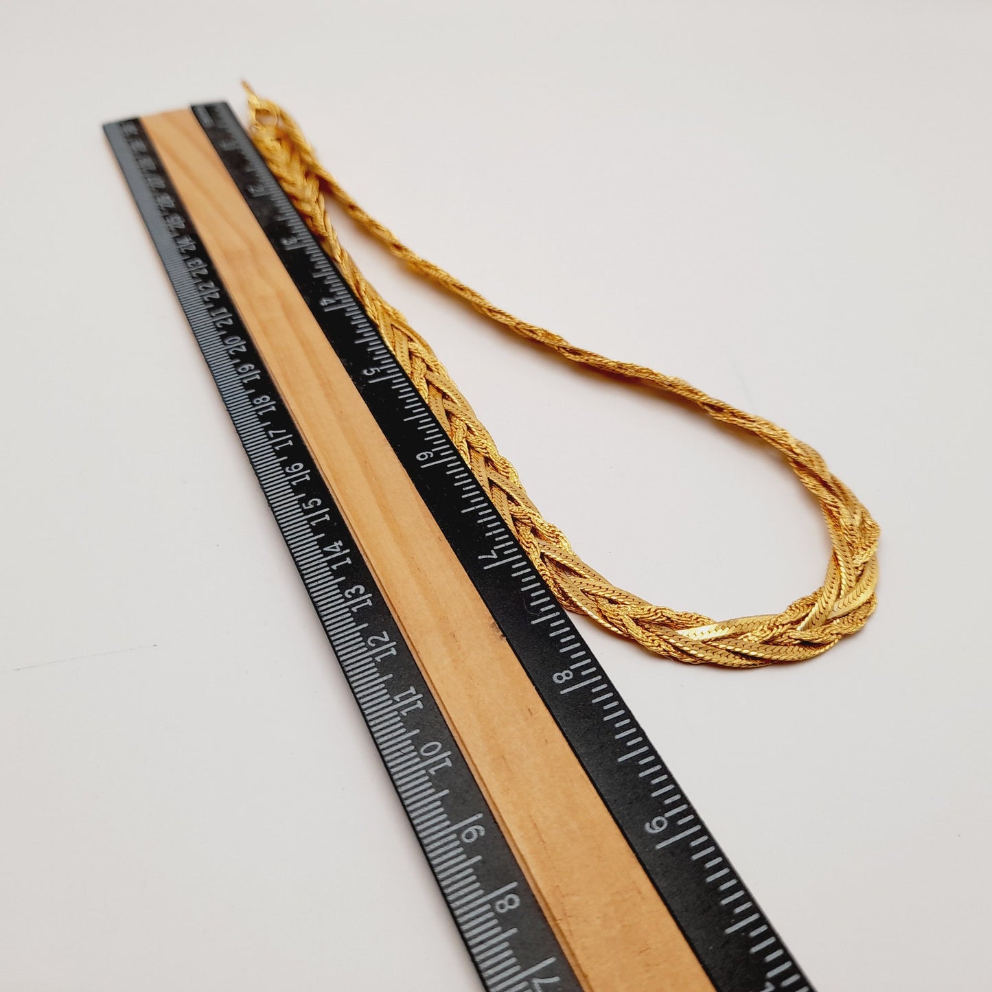 Vintage Lady Remington (LR) Four Strands Braided Chain 18 Inch Necklace