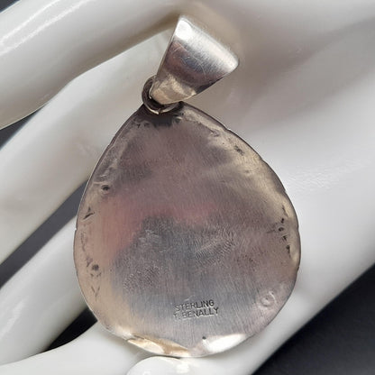T. Benally Sterling Gemstone Pendant, Vintage Navajo Jewelry