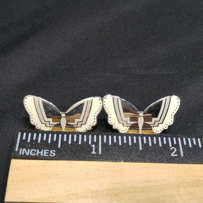 Laurel Burch "Papillon" Post Earrings, Butterfly Cloisonné Enamel, 1980s Vintage