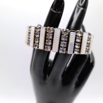 Vintage Mother of Pearl Expansion Bracelet, Rare Design, 1950s