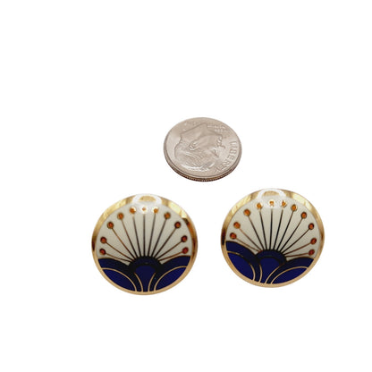 Laurel Burch "Kirin" Post Earrings, Vintage 1980s Enamel Earrings, Gold Plated Designer Jewelry, Retro Artistic Statement Earrings