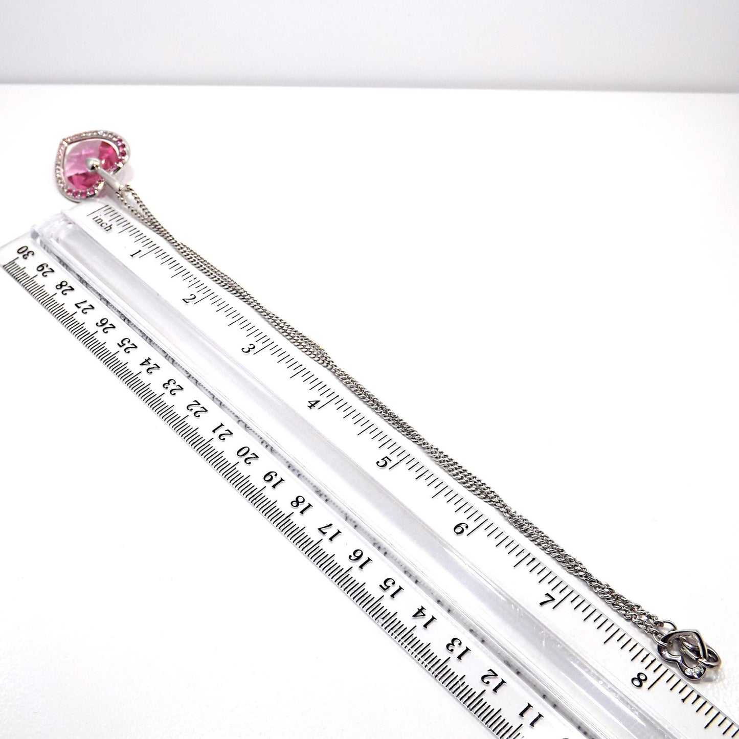 Swarovski “Mom 2003” Pink Heart Crystal Necklace, Swan Logo, Vintage 2000s Jewelry