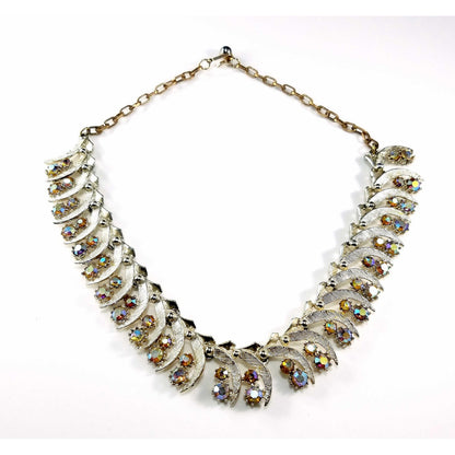 ART Arthur Pepper Rhinestone Necklace, Aurora Borealis, 1950s Vintage Jewelry