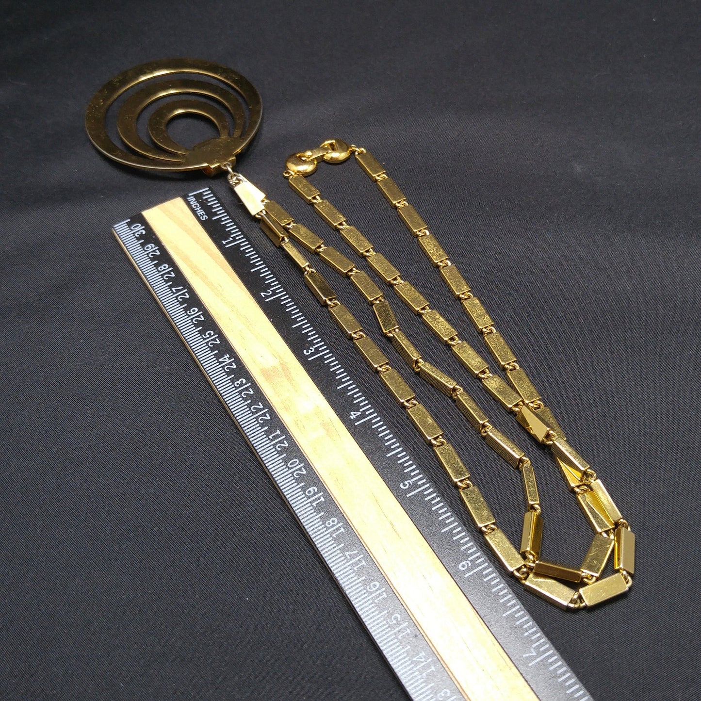 Monet Pendant Necklace, Gold Plated, Book Piece, 1960s Vintage Jewelry