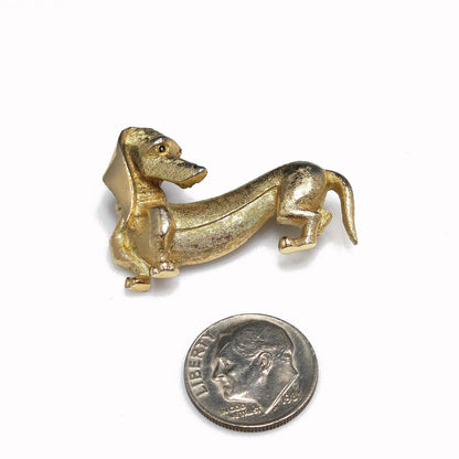 Boucher Dachshund Dog Brooch, Number 8167P, 1960s Vintage Jewelry