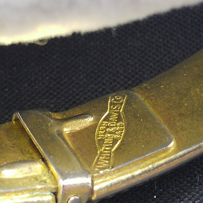 Whiting & Davis Hinged Floral Bracelet, Gold Plated, 1960s Vintage Jewelry