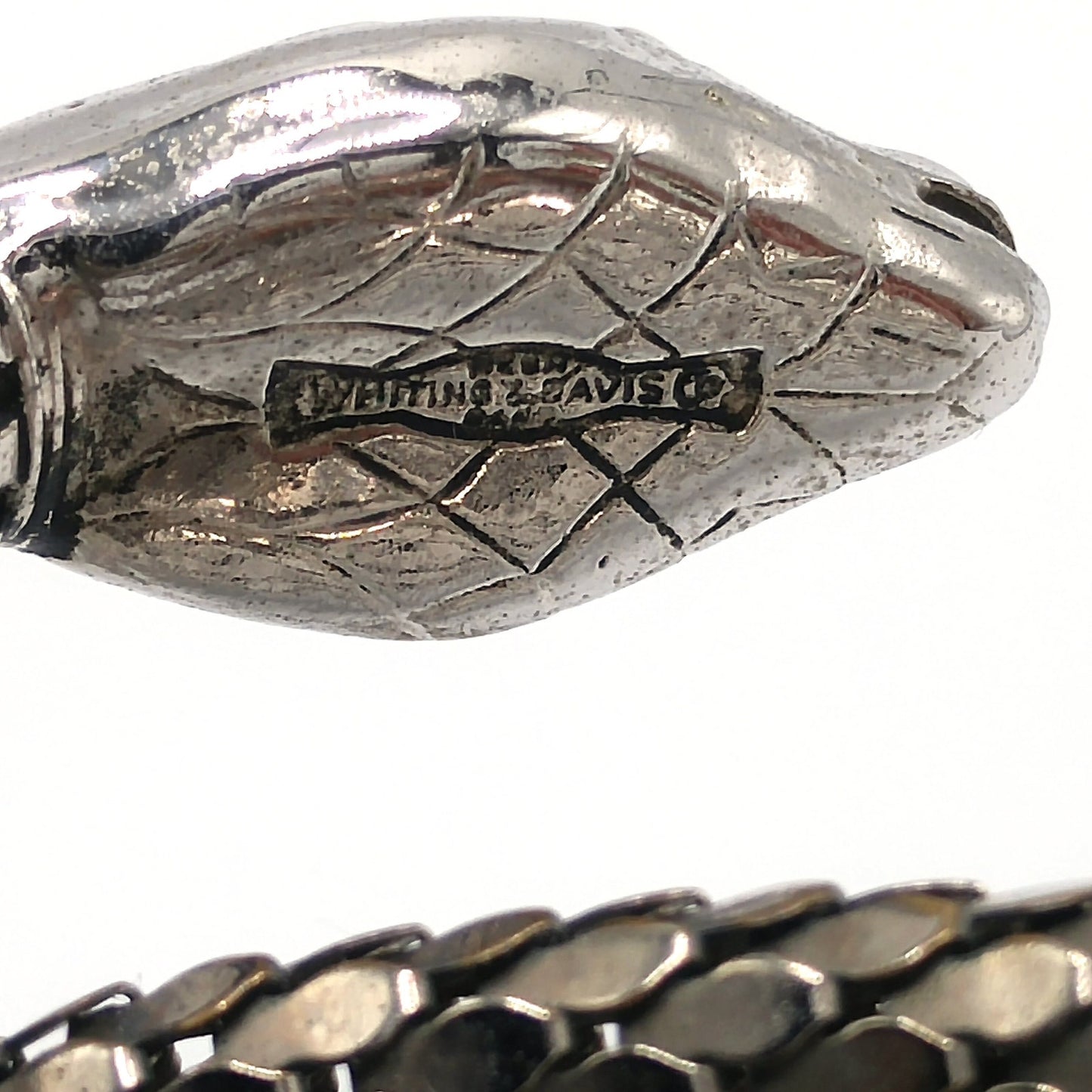 Whiting & Davis Snake Mesh Necklace Bracelet 1970s Egyptian Revival Book Piece