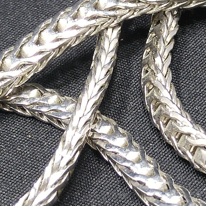 Monet Wheat Chain Necklace, Rhodium Plated, 24 Inches, 1980s Vintage Jewelry