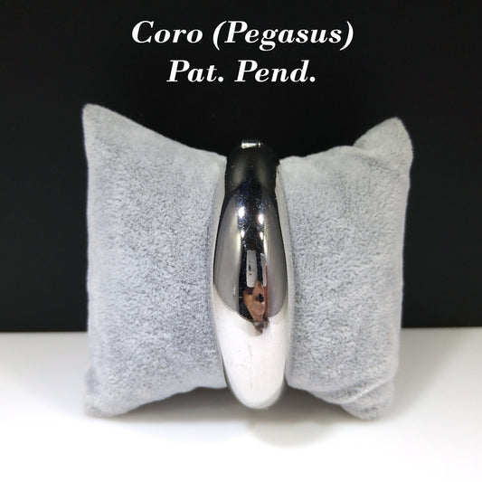 Coro Pegasus Mid-century Hinged Cuff Bracelet, Silver Tone, 1950s Vintage Jewelry