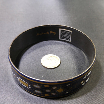 Michaela Frey Wide Enamel Bangle Bracelet, Made in Austria, 1970s Vintage Jewelry
