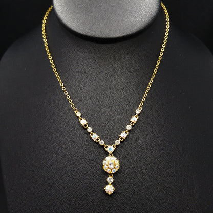 Vintage Givenchy Necklace – Aurora Borealis Rhinestones, Pendant Drop, 1990s