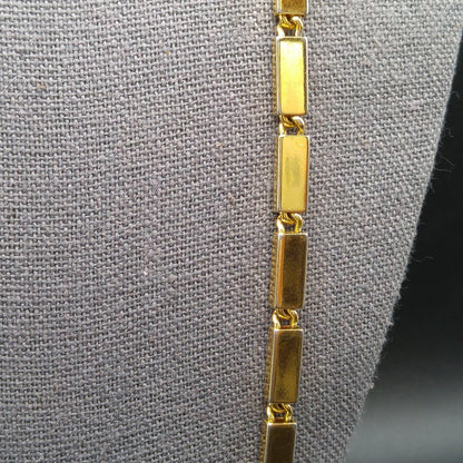 Monet Long Link Necklace, Gold Plated, 1970s Vintage Jewelry