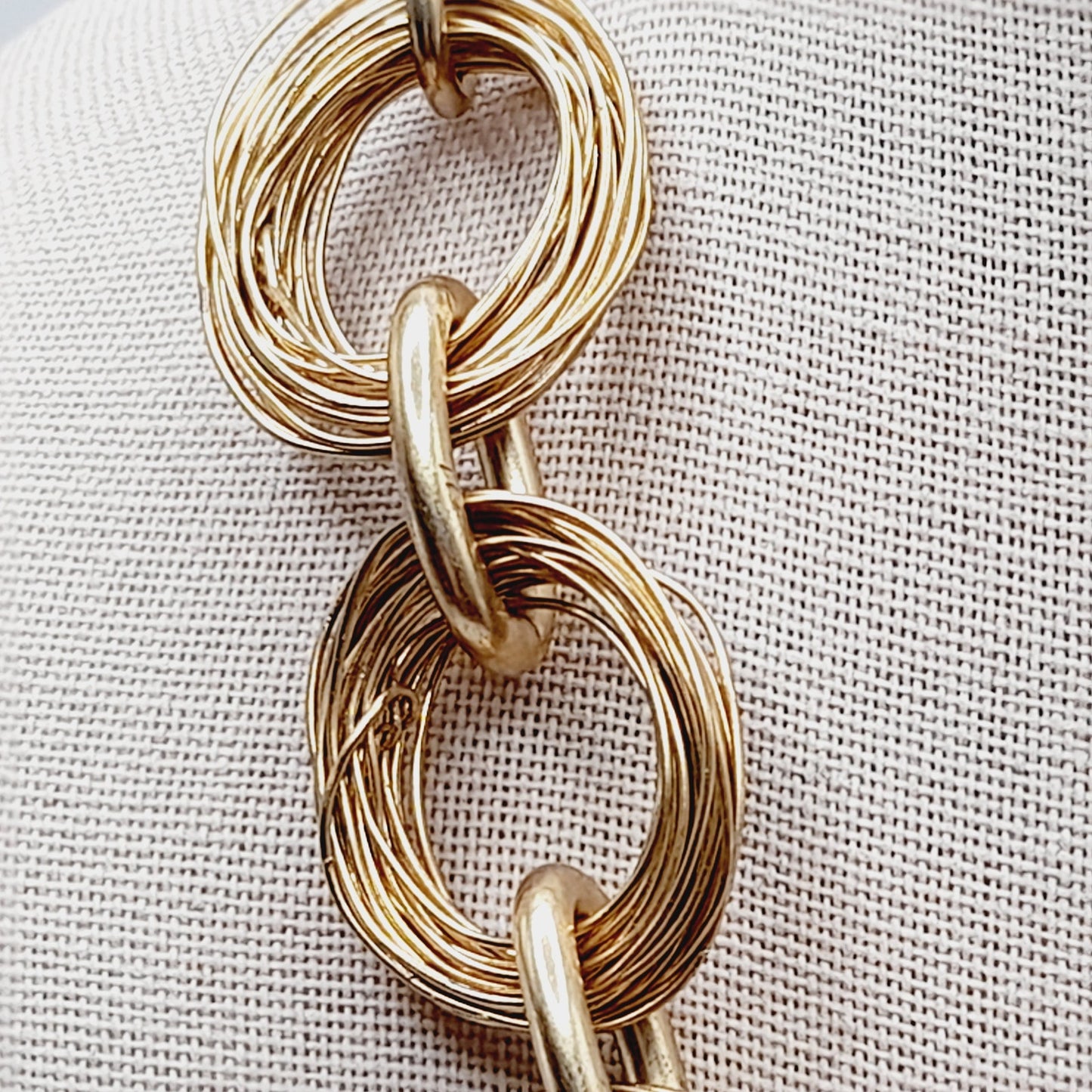 Vintage SIGRID OLSEN Wire Wrapped 19 Inch Wide Gold Tone Necklace
