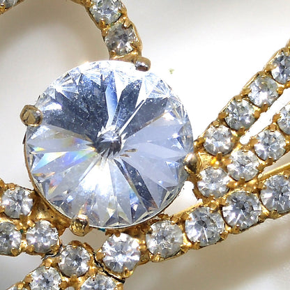Eisenberg Ice Angel Rhinestone Brooch, Rivoli Clear Rhinestone, 1970s Vintage