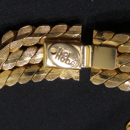 Hobe Curb Chain Necklace, Three Strands, Gold Plated, 1960s Vintage Jewelry