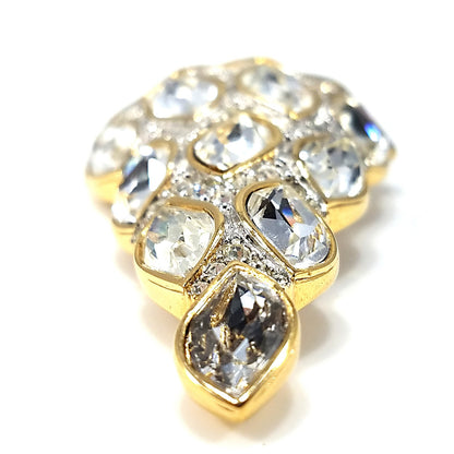 Swarovski Christmas Tree Brooch, 1996 Collectible, Skewed Navette Rhinestones, Vintage Jewelry