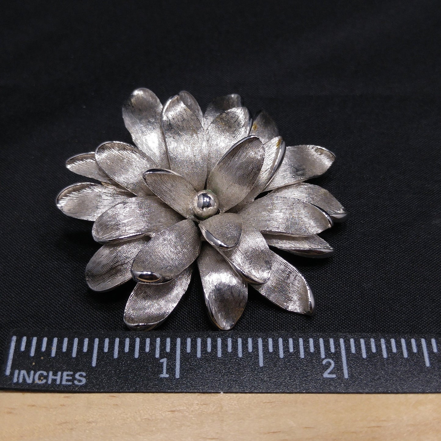 Boucher Floral Brooch, Number 8919P, Rhodium Plated, 1960s Vintage Jewelry