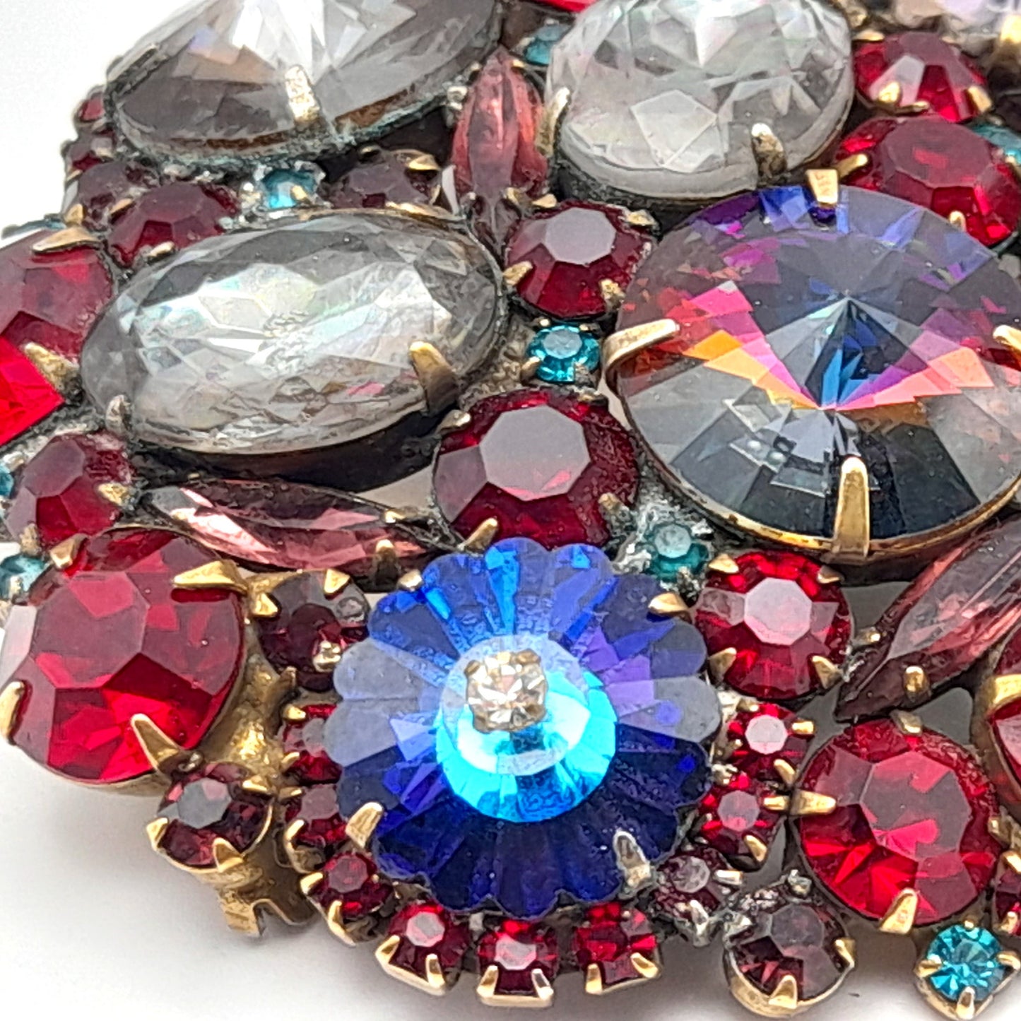 Vintage Red Rhinestone Margarita Brooch - Statement Piece