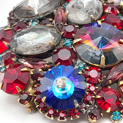 Vintage Red Rhinestone Margarita Brooch - Statement Piece